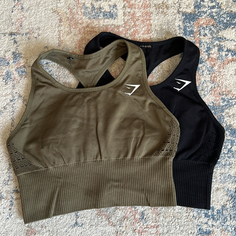 BUNDLE OF 2: GYMSHARK Energy Seamless Crop Top Sports Bra - Size Small